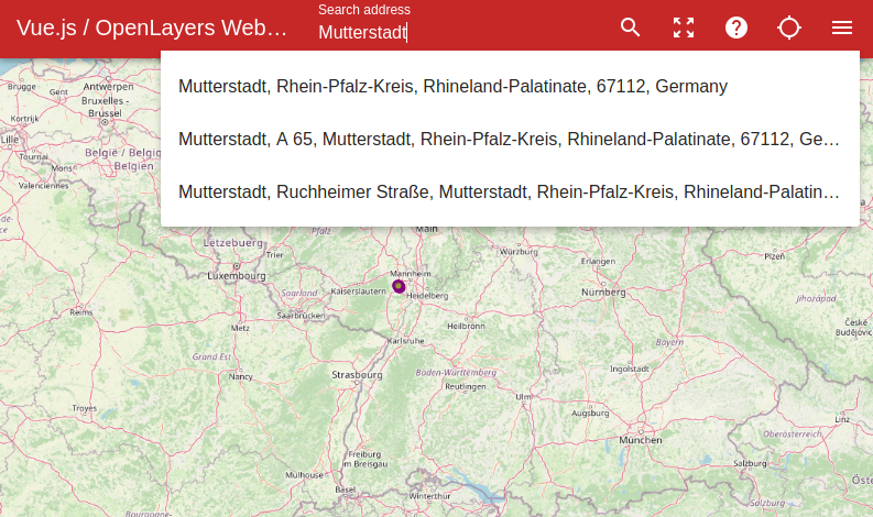 Geocoding mit Wegue